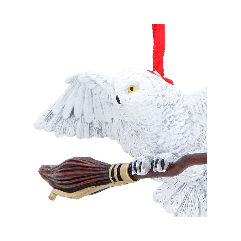 Harry Potter Hedwig in Flight hanging ornament by Nemesis Now, featuring a detailed owl figurine in mid-flight, 5.4cm tall.