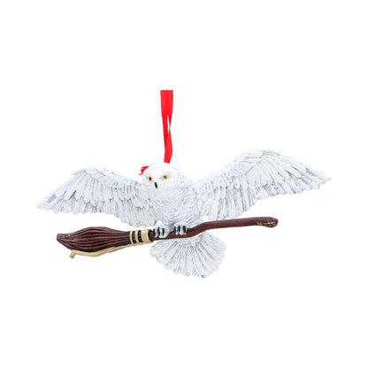 Harry Potter Hedwig in Flight hanging ornament by Nemesis Now, featuring a detailed owl design in a 5.4cm size.