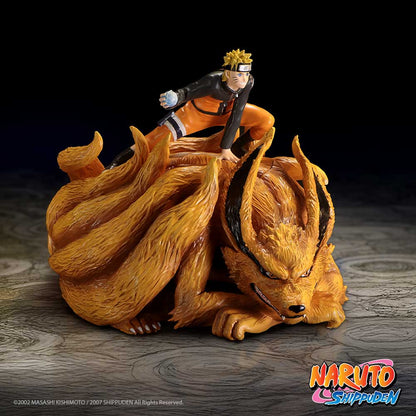 Naruto Kyubi figure in a Nemesis Now 13cm box, showcasing detailed packaging and vibrant character artwork.