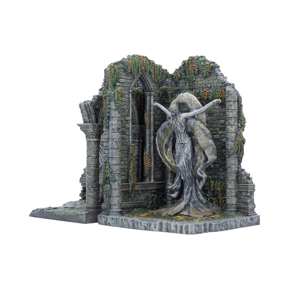 Nemesis Now Elden Ring Radagon and Queen Marika bookends, 19.8cm tall, featuring detailed fantasy character designs.