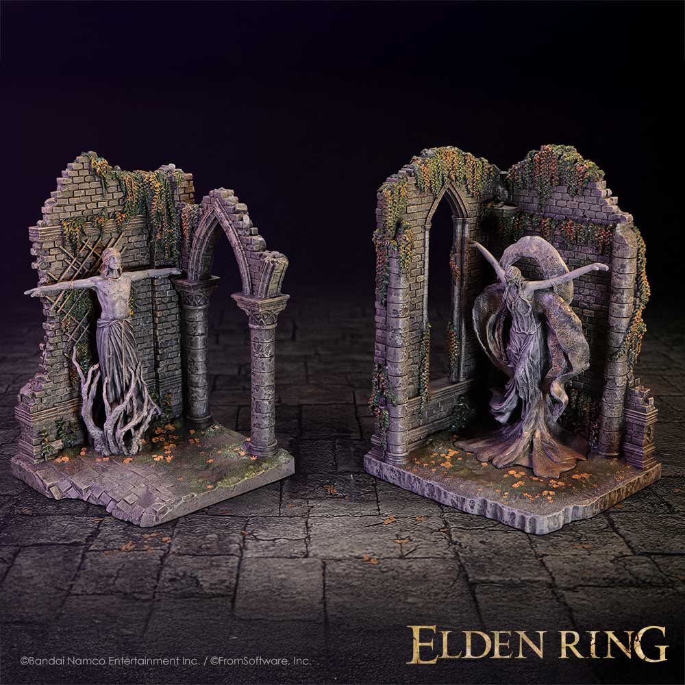 Nemesis Now Elden Ring Radagon and Queen Marika bookends, 19.8cm, detailed fantasy-themed decorative bookends featuring characters from Elden Ring.
