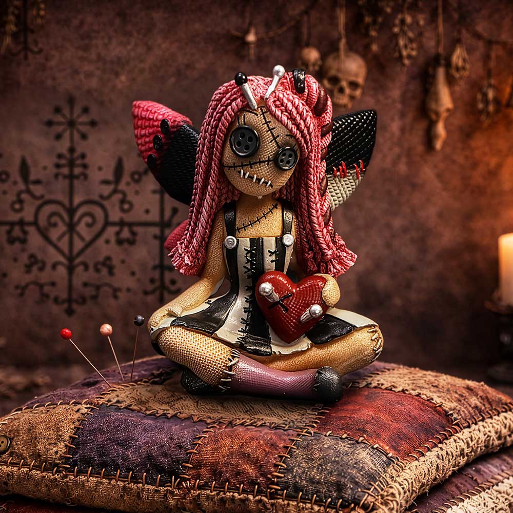 Nemesis Now Stitchlings Pinny Thimble figurine, 9.7cm tall, detailed collectible character with colorful design and intricate features.