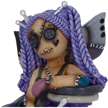 Nemesis Now Stitchlings Violette Hexpin figurine, 9cm, detailed fantasy creature with vibrant purple accents and intricate design.