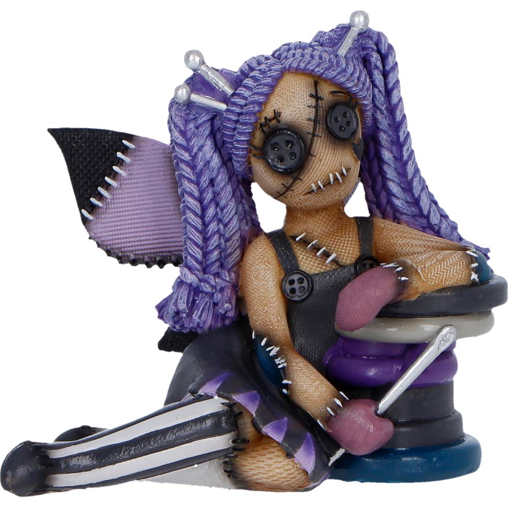 Nemesis Now Stitchlings Violette Hexpin figurine, 9cm, featuring a whimsical, detailed plush-like creature with purple accents.