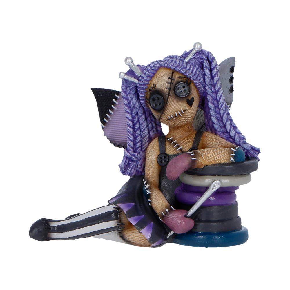 Nemesis Now Stitchlings Violette Hexpin figurine, 9cm, detailed fantasy creature sculpture with vibrant purple details.