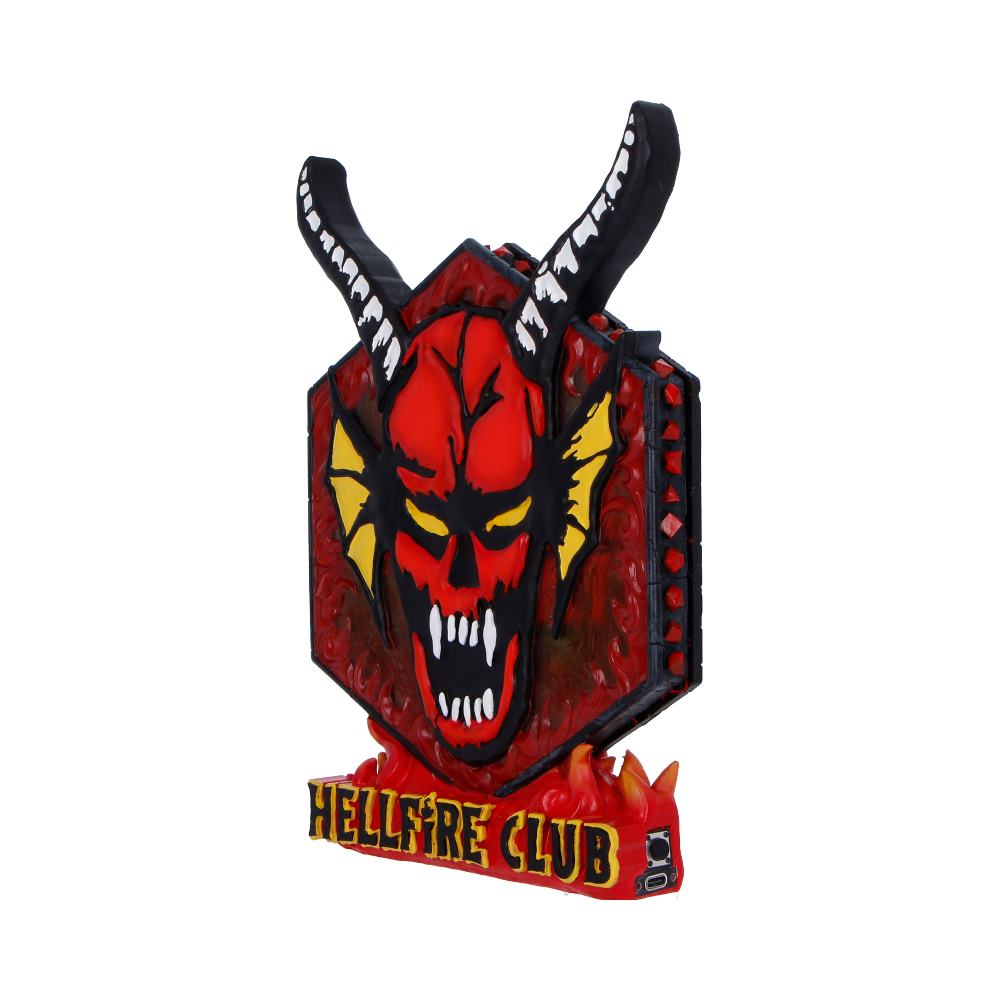 Nemesis Now Stranger Things Hellfire Club lamp, 23.6cm tall, featuring iconic Hellfire Club design and detailed craftsmanship.