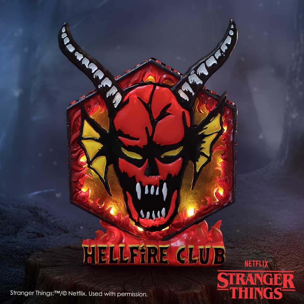 Nemesis Now Stranger Things Hellfire Club lamp, 23.6cm tall, featuring detailed design inspired by the Hellfire Club from Stranger Things.