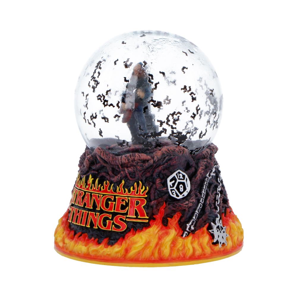 Stranger Things Eddie’s Sacrifice snow globe by Nemesis Now featuring a detailed scene with a 14.5cm glass globe.