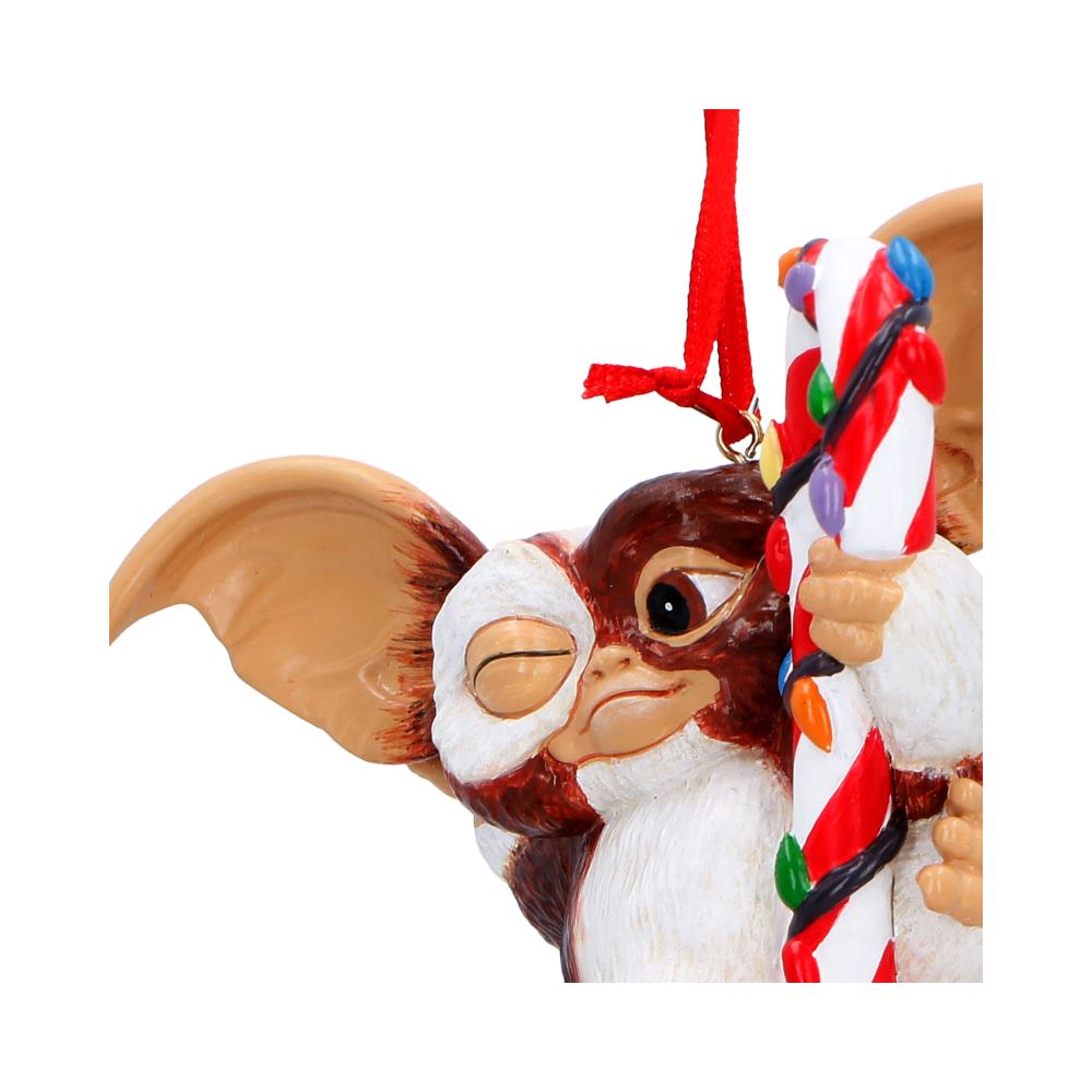 Nemesis Now Gremlins Gizmo fairy light cane hanging ornament, 10.5cm, featuring detailed Gizmo character decoration.