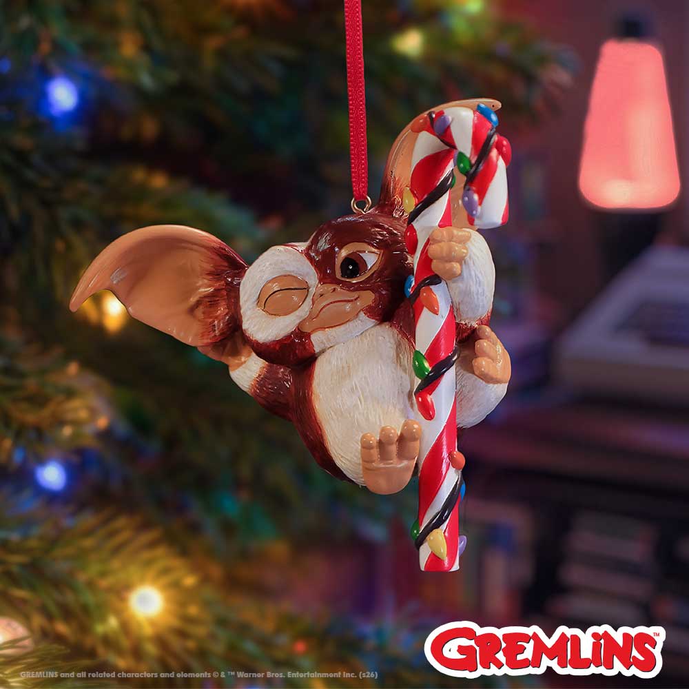 Nemesis Now Gremlins Gizmo fairy light cane hanging ornament, 10.5cm, featuring detailed Gizmo character and whimsical design.