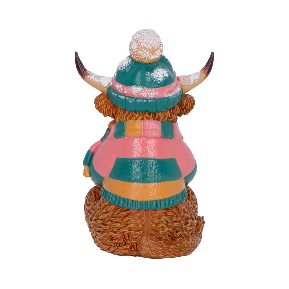 Nemesis Now Winter Highland Cow figurine, 12.3cm, detailed Highland cow design for winter decoration or collection.