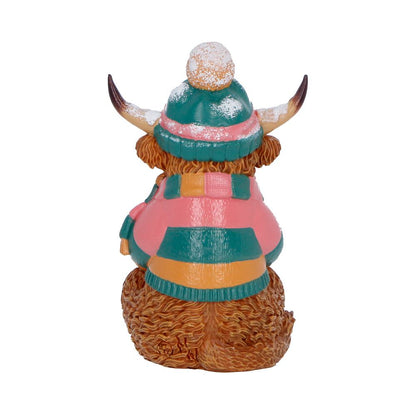 Nemesis Now Winter Highland Cow figurine, 12.3cm, detailed Highland cow design for winter decoration or collection.
