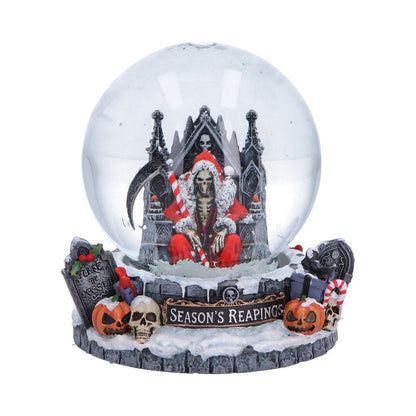 Nemesis Now Silent Nightmares Snow Globe featuring a spooky winter scene with detailed figures and swirling snow inside.
