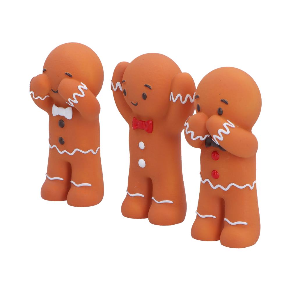 Three Wise Gingerbread figurine by Nemesis Now, 9cm tall, depicting festive gingerbread characters with detailed decorations.