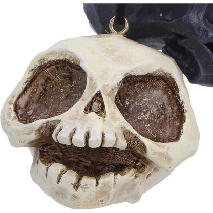 Two Grim and Grin hanging ornaments from Nemesis Now, 5.2cm, featuring spooky, detailed designs on a string for Halloween decor.