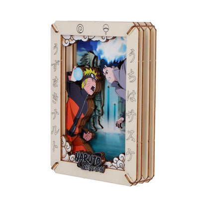 Nemesis Now Naruto Final Valley Wooden Theatre figurine, medium 14.3cm, detailed Naruto character display with intricate wood design.