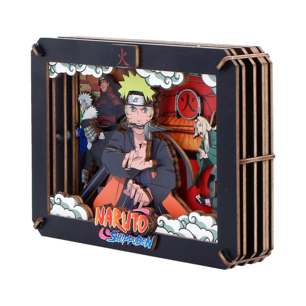 Naruto Hokage wooden figurine by Nemesis Now, medium 14.3cm, featuring detailed craftsmanship and Naruto in Hokage attire.