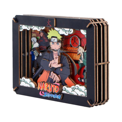 Naruto Hokage wooden figurine by Nemesis Now, medium 14.3cm, featuring detailed craftsmanship and Naruto in Hokage attire.