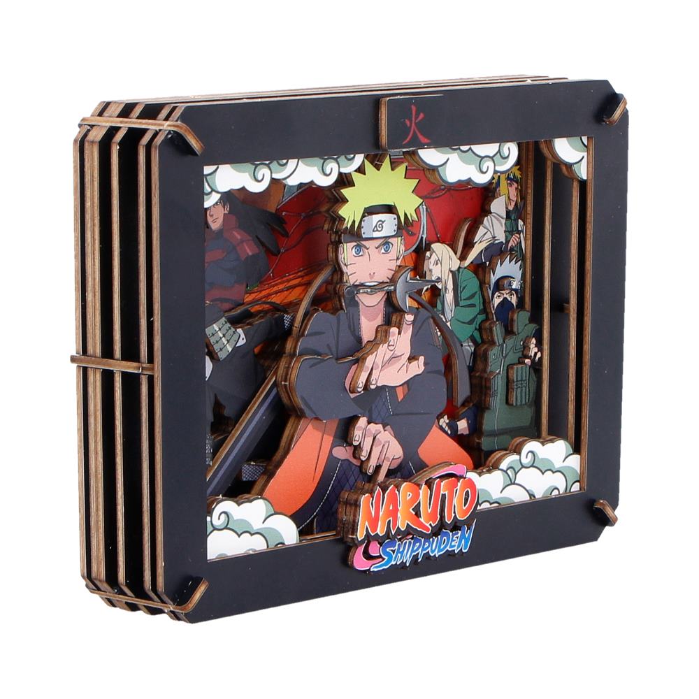 Naruto Hokage wooden figurine by Nemesis Now, medium size 14.3cm, depicting Naruto in Hokage robes with detailed craftsmanship.
