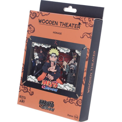 Medium Naruto Hokage wooden figurine by Nemesis Now, 14.3cm tall, featuring detailed craftsmanship and vibrant ninja costume.