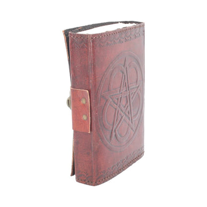 Pentagram Leather Embossed Journal & Lock 17.5cm x 13cm