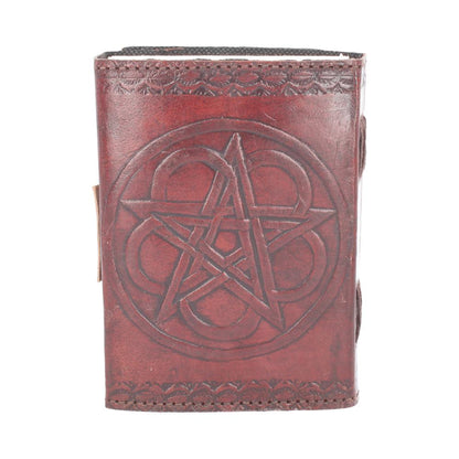 Pentagram Leather Embossed Journal & Lock 17.5cm x 13cm