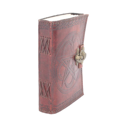 Pentagram Leather Embossed Journal & Lock 17.5cm x 13cm