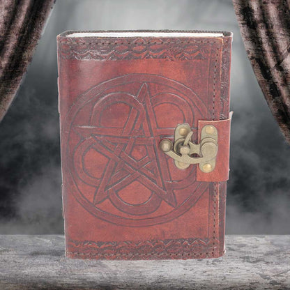 Pentagram Leather Embossed Journal & Lock 17.5cm x 13cm