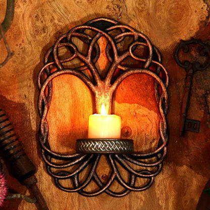 Celtic Tree Of Life Wall Hanging Candle Holder 26cm