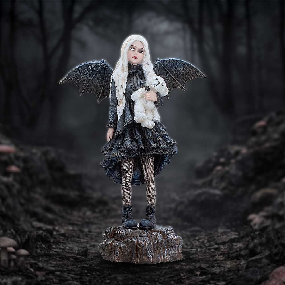 Fairy figurine with gentle hold, 25.5cm tall, by Nemesis Now, featuring detailed wings and delicate pose.