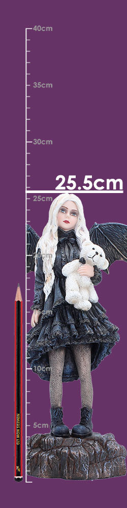 Fairy figurine with gentle hold, 25.5cm tall, by Nemesis Now, featuring intricate details and a whimsical design.