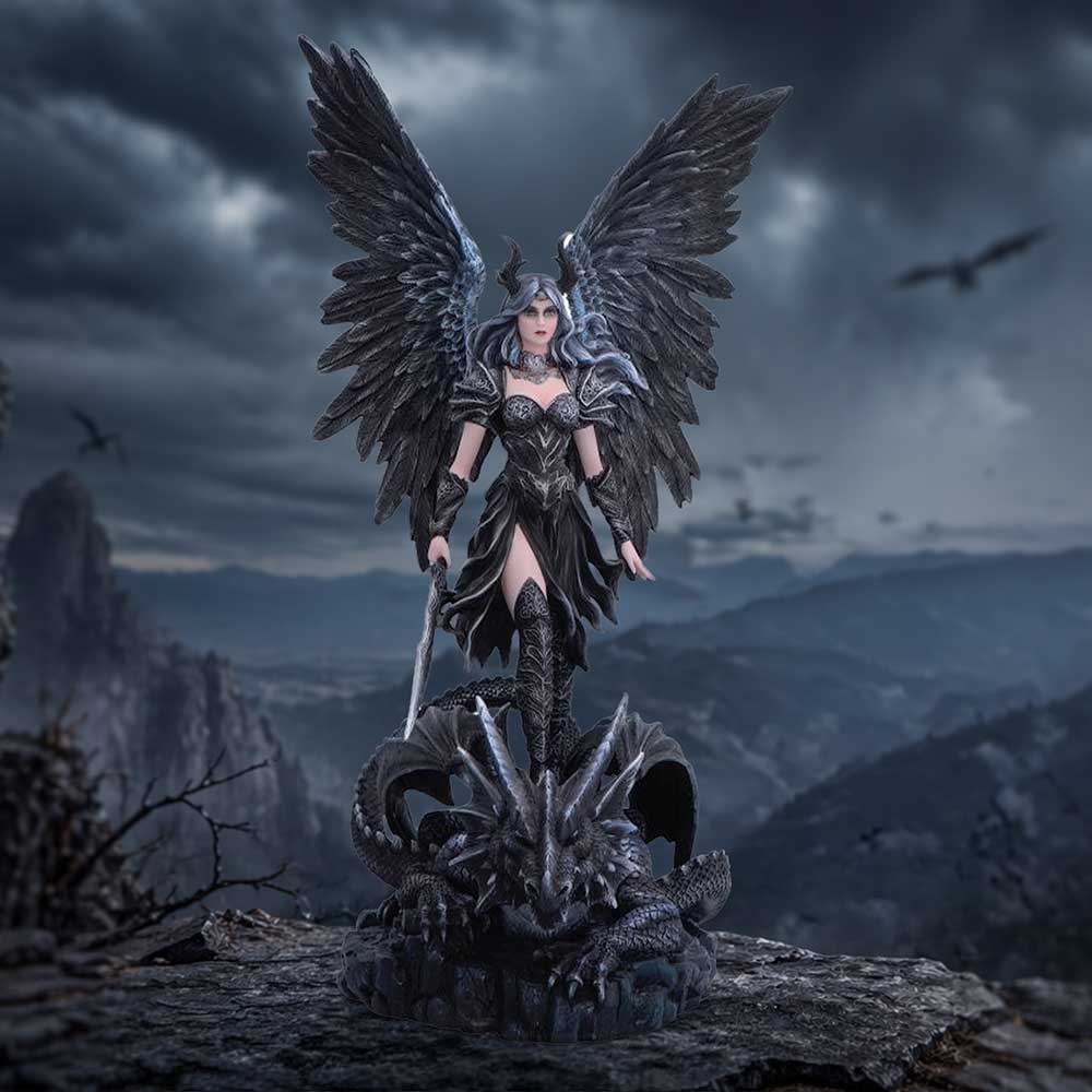 Blackwing Sovereign 58.5cm figurine by Nemesis Now, detailed black winged creature sculpture with intricate design and textured surface.