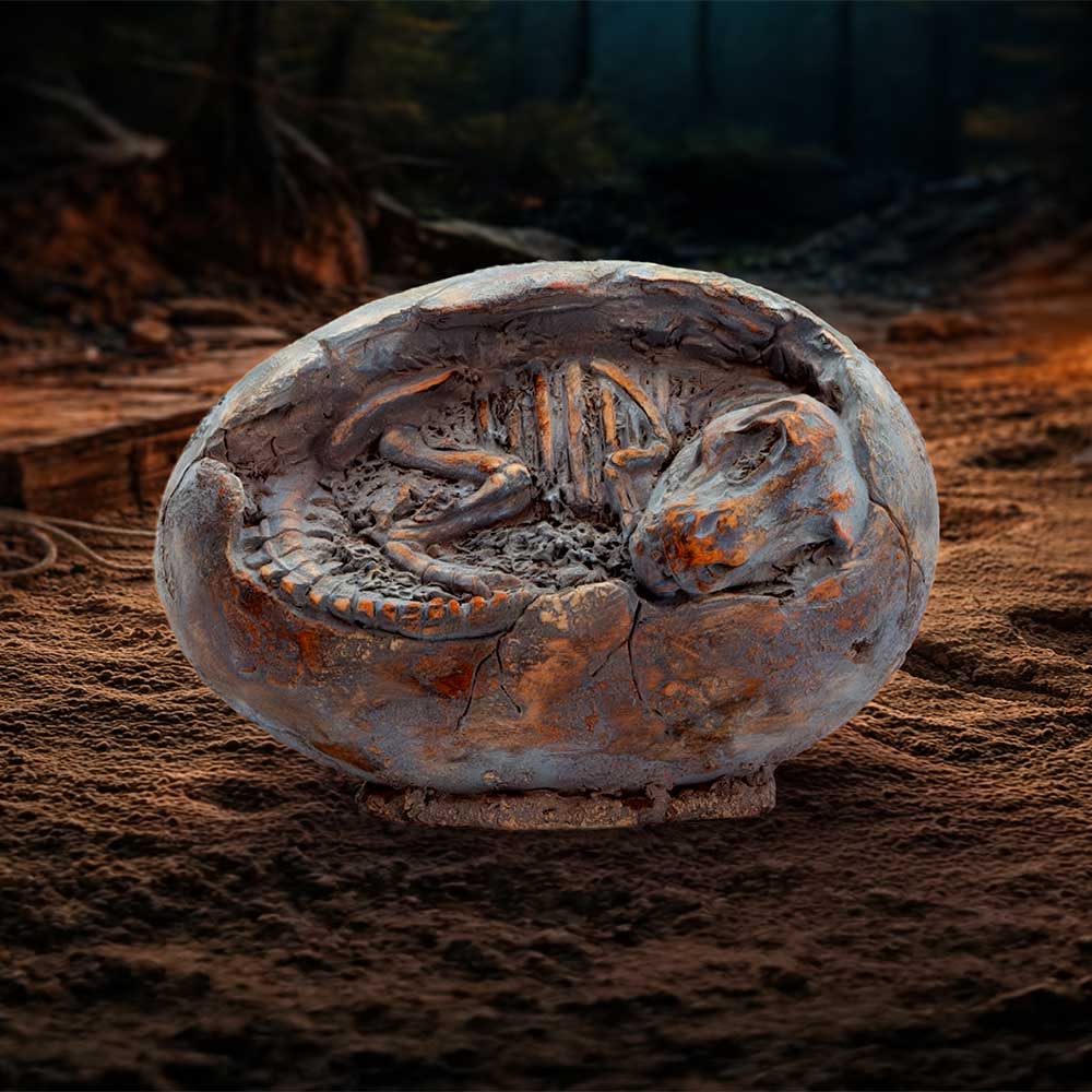 Nemesis Now T. Rex Egg figurine, 13.3cm, detailed dinosaur sculpture with realistic textures and vibrant colors.