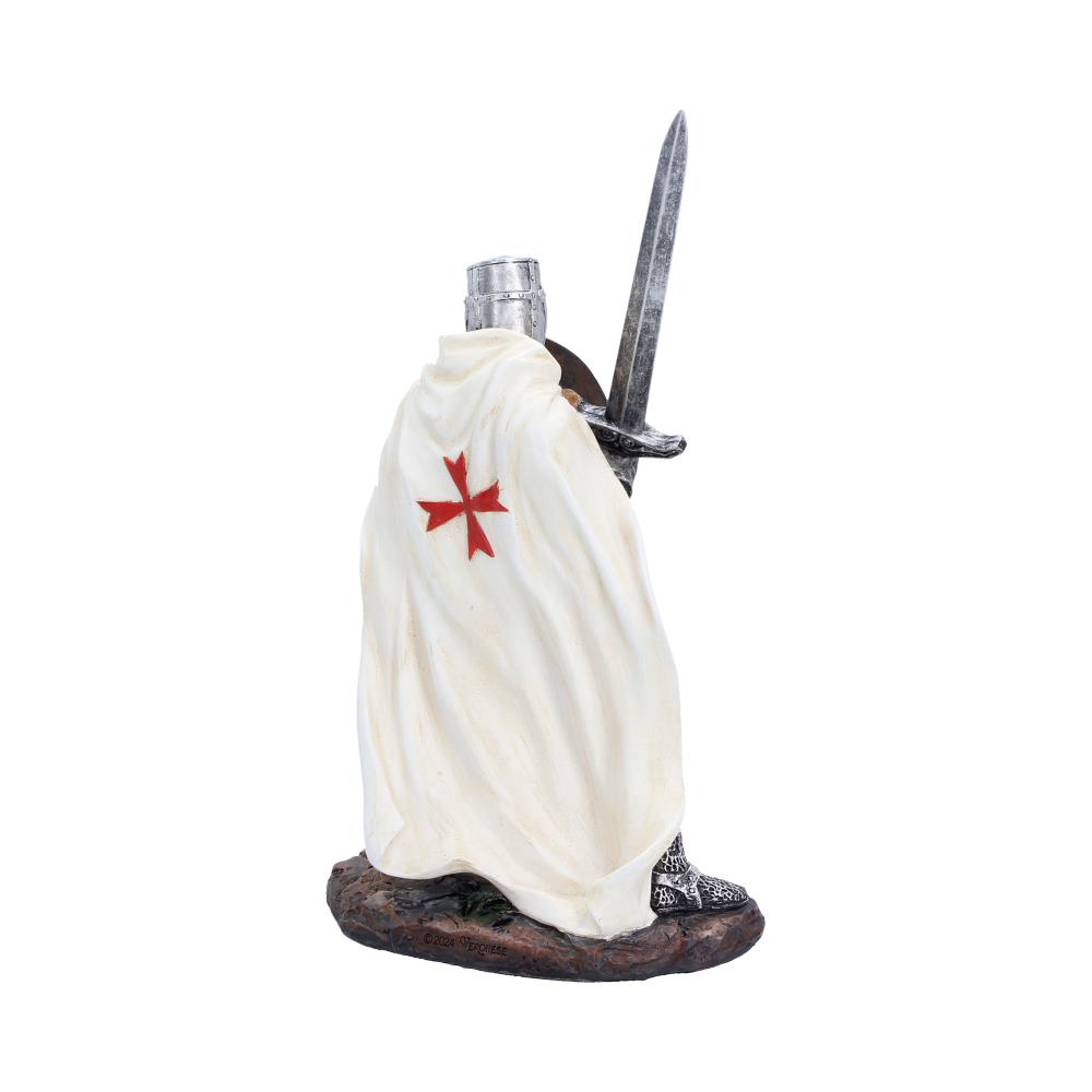 Nemesis Now Knight Templar figurine, 18.5cm tall, detailed medieval-style knight sculpture with armor and sword.