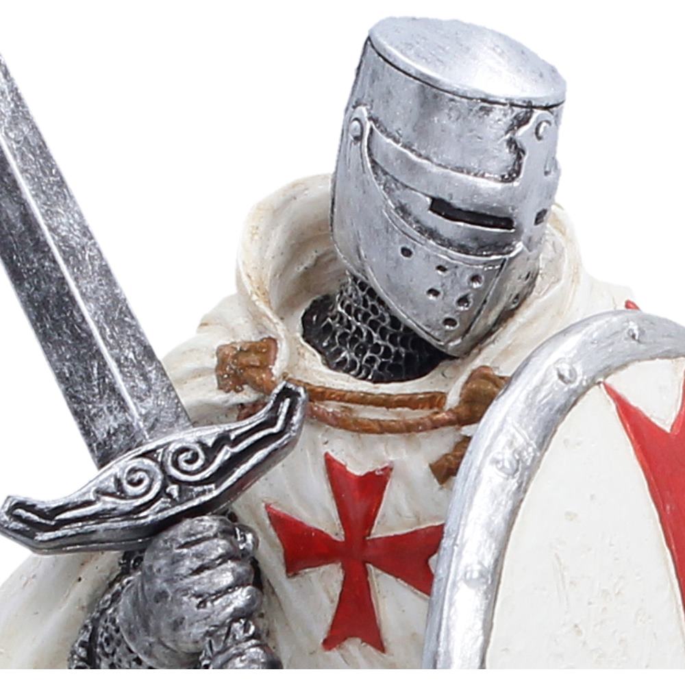 Nemesis Now Knight Templar figurine, 18.5cm tall, detailed medieval-style warrior sculpture with armor and sword.