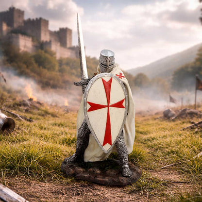 Nemesis Now Knight Templar figurine, 18.5cm tall, detailed medieval knight sculpture with armor and sword, collectible fantasy figurine