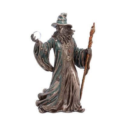 Nemesis Now The Sorcerer 20cm figurine featuring a detailed mystical wizard with robes and staff, crafted in resin.