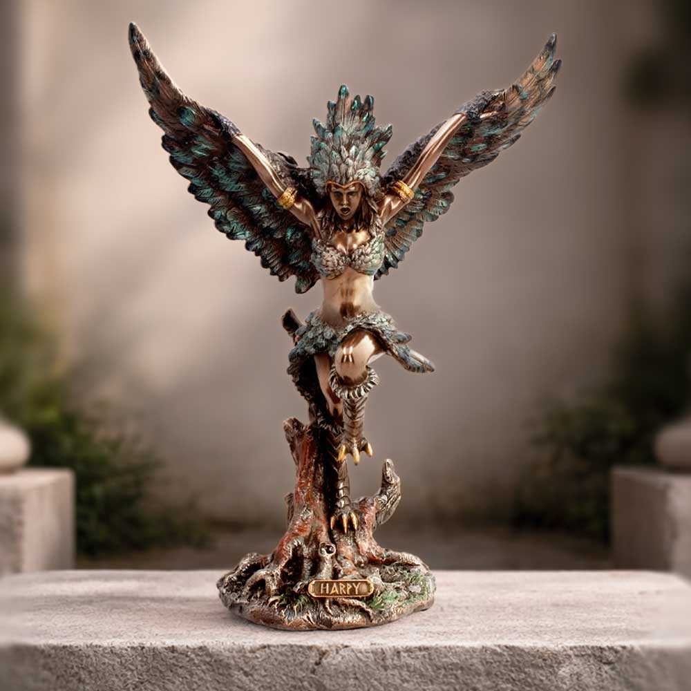 Nemesis Now Harpy storm and tempest creature figurine, 24.6cm tall, detailed fantasy sculpture of a mythical harpy bird with stormy features.