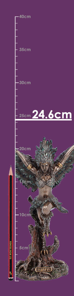 Nemesis Now Harpy creature figurine of storm and tempest, 24.6cm tall, detailed fantasy sculpture with wings and fierce expression.