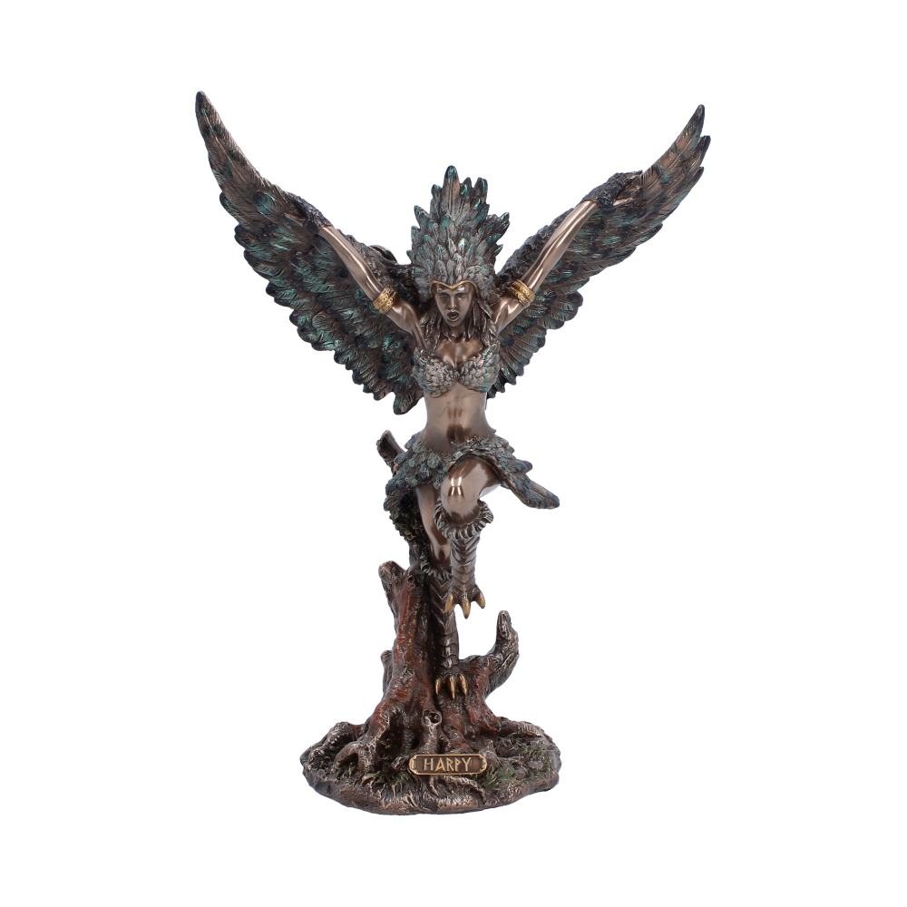 Nemesis Now Harpy creature figurine of storm and tempest, 24.6cm tall, detailed sculpture of mythological bird-woman with stormy features.