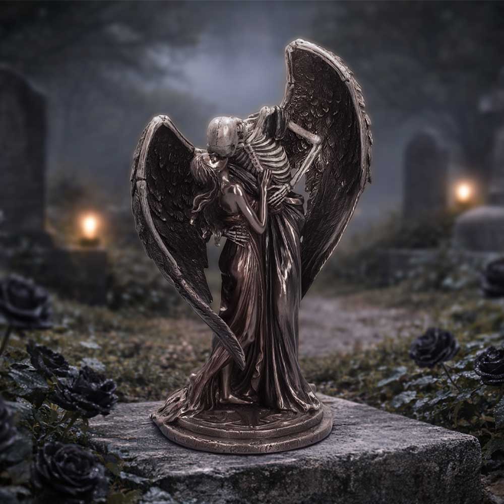Nemesis Now The Kiss of Death 25.7cm figurine featuring a detailed undead-themed sculpture with dark, intricate design elements.