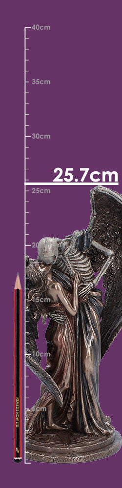 Nemesis Now Kiss of Death figurine, 25.7cm tall, detailed dark-themed sculpture with gothic design and intricate craftsmanship.