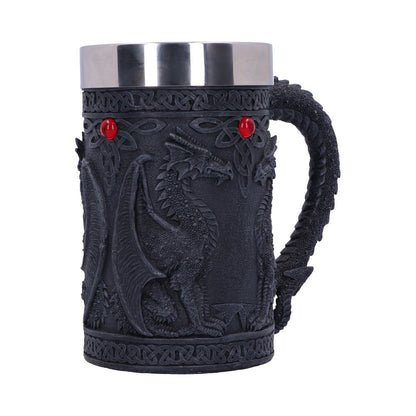 Black Wing Celtic Dragon Tankard Mug 16cm