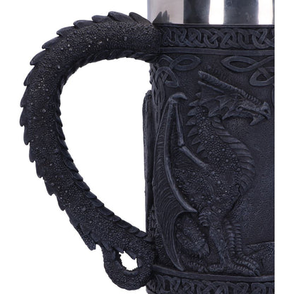 Black Wing Celtic Dragon Tankard Mug 16cm