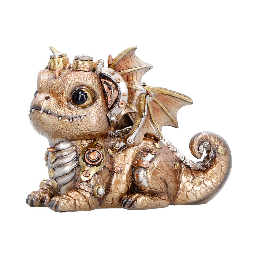 Gold Gearling figurine by Nemesis Now, 15cm tall, detailed fantasy creature sculpture with intricate features and a shiny finish.