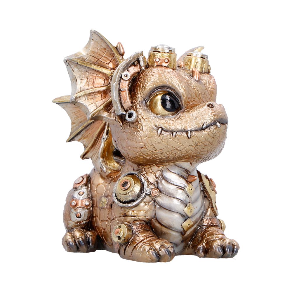 Gold Gearling 15cm figurine by Nemesis Now, detailed fantasy creature sculpture with intricate design and vibrant gold finish.