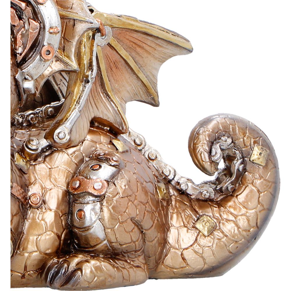 Gold Gearling figurine by Nemesis Now, 15cm tall, detailed fantasy creature sculpture with intricate features.