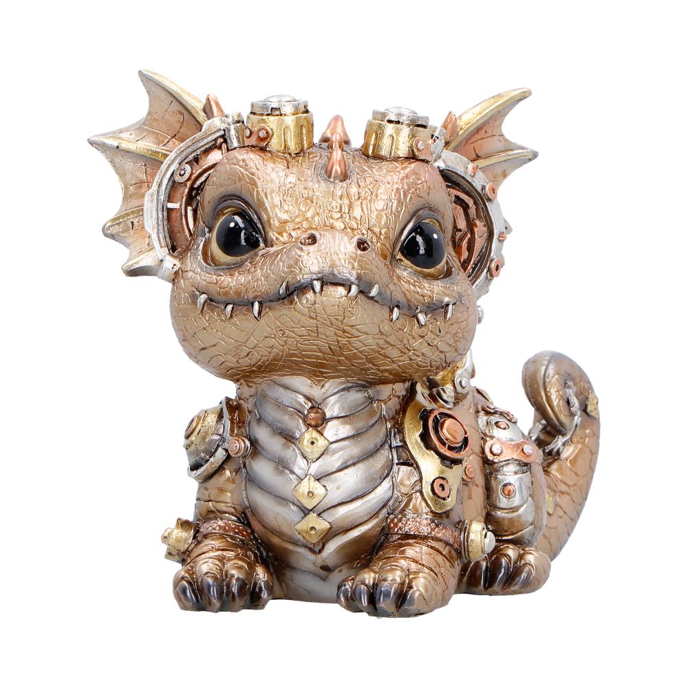 Gold Gearling figurine by Nemesis Now, 15cm tall, detailed fantasy creature sculpture with intricate design and metallic finish.
