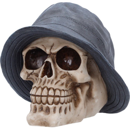 Nemesis Now Mad For It Bucket Hat Skull figurine with a 13.5cm size, detailed skull design and stylish bucket hat accessory.
