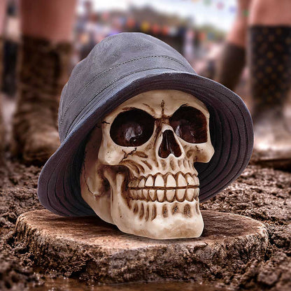 Nemesis Now Mad For It Bucket Hat Skull figurine, detailed miniature sculpture with a stylish hat and skull design.